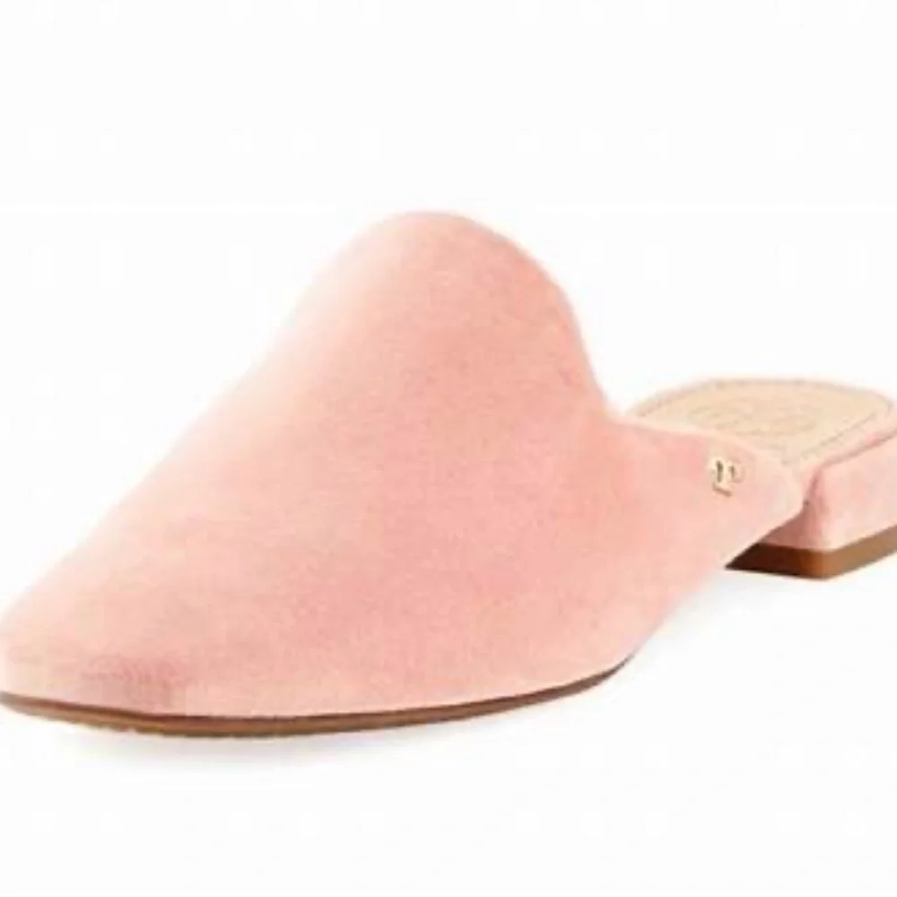 Tory Burch Pink Suede Backless Loafers